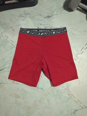 DIESEL Logo Waistband Cycling Shorts In Red RARE